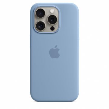 Husa de protectie Apple Silicone Case cu MagSafe pentru iPhone 15 Pro Winter Blue