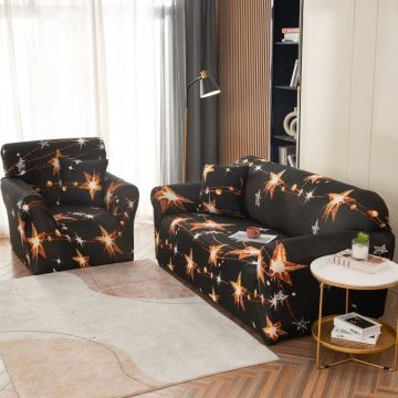 Husa Elastica Pentru Canapea 3 Locuri - L - Jojo Home Negru stelute