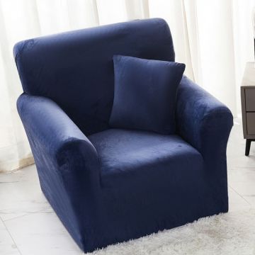 Husa Elastica Pentru Fotoliu cu brate Jojo Home Catifea Bleumarin