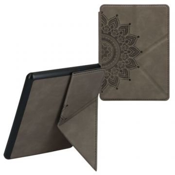 Husa kwmobile pentru Amazon Kindle Paperwhite 11, Piele ecologica, Gri, 60057.02