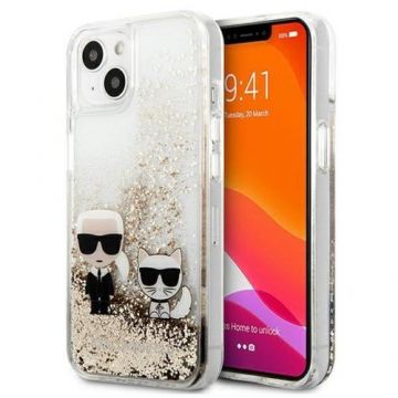 Husa Protectie Spate Karl Lagerfeld Liquid Glitter pentru iPhone 13 (Auriu)
