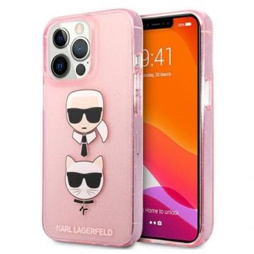 Husa telefon, Karl Lagerfeld, Compatibila cu iPhone 13 Pro, Roz