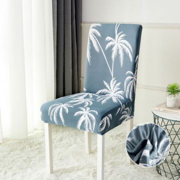 Set 6 huse universale pentru scaun ELASTICE Jojo Home Albastru palmieri