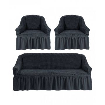 Set huse universale pentru canapea si fotolii 3.1.1 Gri Antracit Set huse universale pentru canapea si fotolii 3.1.1 Gri Antracit