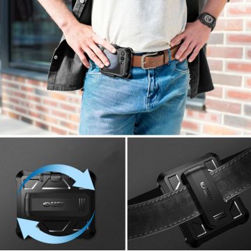 Carcasa 360 grade TECH-PROTECT Kevlar Pro compatibila cu Samsung Galaxy Z Flip 5, Protectie display, Negru