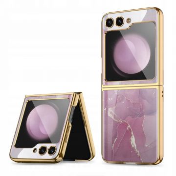 Carcasa Tech-Protect Mood Marble compatibila cu Samsung Galaxy Z Flip 5 Violet