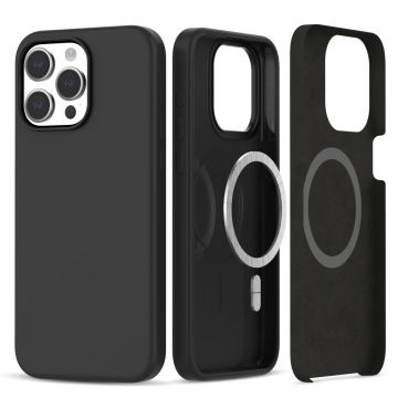 Carcasa TECH-PROTECT Silicone MagSafe compatibila cu iPhone 15 Pro Max Black