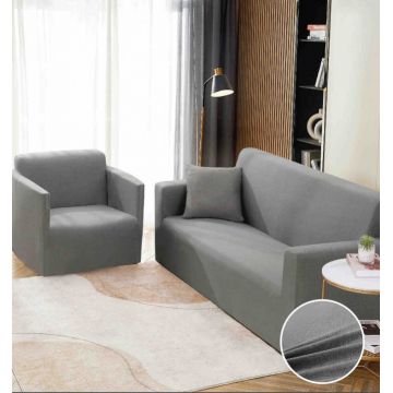 Husa Elastica Pentru Canapea 2 Locuri - M - Jojo Home Gri deschis