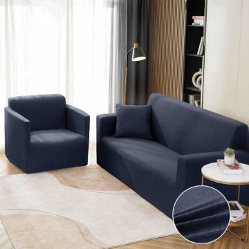 Husa Elastica Pentru Canapea 3 Locuri - L - Jojo Home Bleumarin