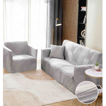 Husa Elastica Pentru Canapea 3 Locuri - L - Jojo Home Gri pene