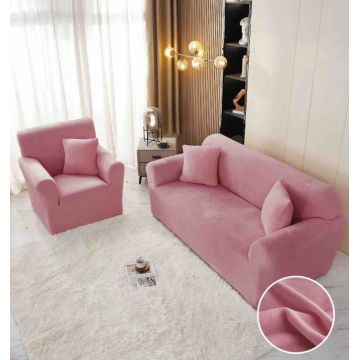 Husa Elastica Pentru Canapea 3 Locuri - L - Jojo Home Roz intens