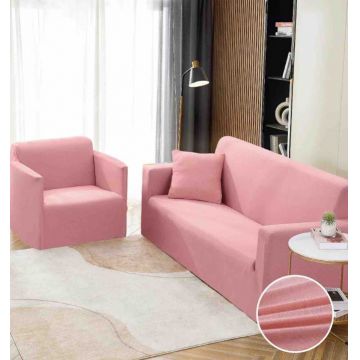 Husa Elastica Pentru Canapea 3 Locuri - L - Jojo Home Roz