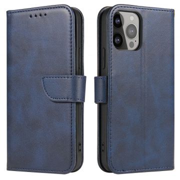 Husa Magnet Wallet Stand compatibila cu iPhone 15 Pro Blue