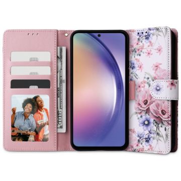 Husa TECH-PROTECT Wallet compatibila cu Xiaomi Redmi Note 12S Blossom Flower