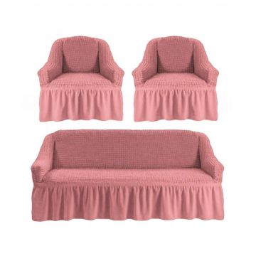 Set huse universale pentru canapea si fotolii 3.1.1 Roz pudra