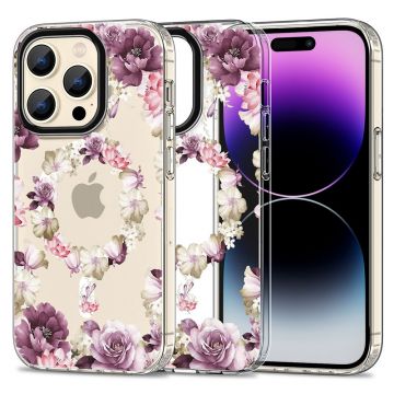 Carcasa TECH-PROTECT MAGMOOD MagSafe compatibila cu iPhone 15 Pro Max Rose Floral
