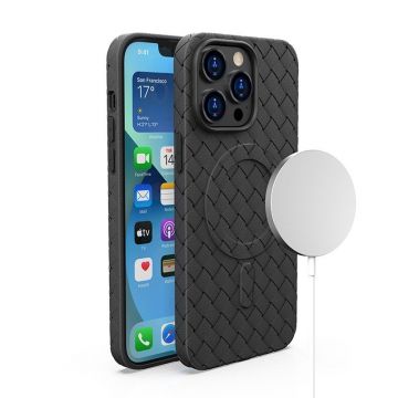 Carcasa Woven MagSafe compatibila cu iPhone 15 Pro Max Black