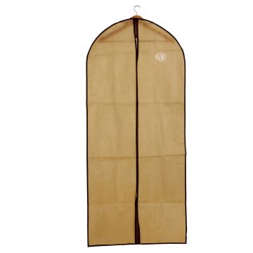 Husa cu fermoar depozitare, protectie haine in dulap 60 x 137 cm, bej