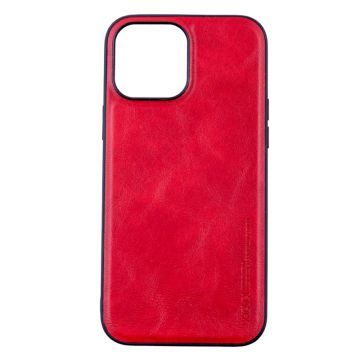 Husa de protectie Loomax, Iphone 13 Pro Max, piele ecologica, rosu
