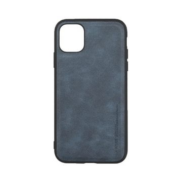Husa Loomax de protectie iPhone 11 Pro Max, anti-soc, din piele ecologica, subtire, gri carbon