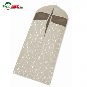 Husa lunga protectie haine-LEAVES-BEJ 137x60cm