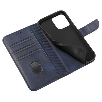 Husa Magnet Wallet Stand compatibila cu iPhone 15 Pro Max Blue