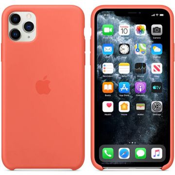 Apple Carcasa APPLE pentru iPhone 11 Pro Max, MX022ZM/A, silicon, Clementine