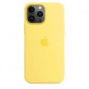 Apple Husa de protectie Apple Silicone Case with MagSafe pentru iPhone 13 Pro Max, Lemon Zest