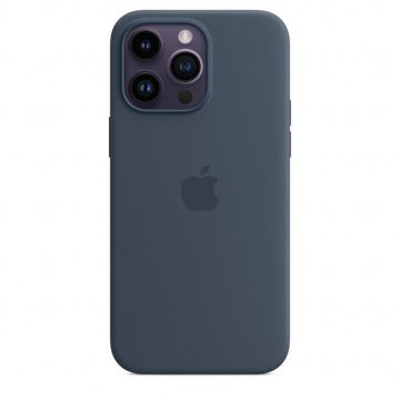 Apple Husa de protectie Apple Silicone Case with MagSafe pentru iPhone 14 Pro Max, Storm Blue