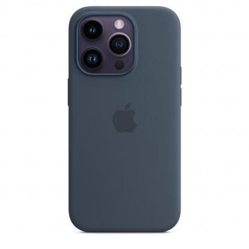 Apple Husa de protectie Apple Silicone Case with MagSafe pentru iPhone 14 Pro, Storm Blue