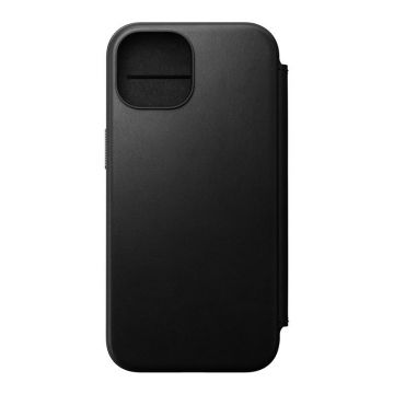 Husa din piele naturala NOMAD Leather Folio MagSafe compatibila cu iPhone 15 Black