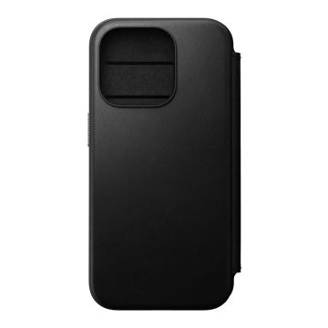 Husa din piele naturala NOMAD Leather Folio MagSafe compatibila cu iPhone 15 Pro Black