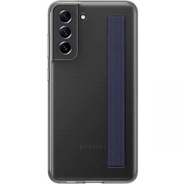 Samsung Carcasa Clear Strap Cover pentru SAMSUNG Galaxy S21 FE, EF-XG990CBEGWW, Transparent - Black