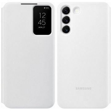 Samsung Galaxy S22 Plus (S906) - Husa Flip tip "Smart Clear View Cover" - Alb
