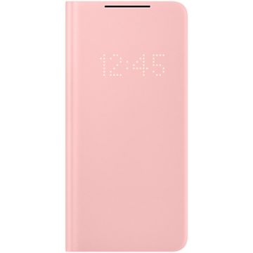 Samsung Husa de protectie tip stand Book Smart LED View Pink pentru Samsung Galaxy S21 Plus