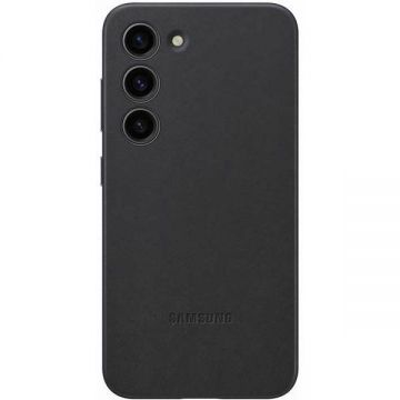 Samsung Husa telefon SAMSUNG Leather Case pentru Galaxy S23, EF-VS911LBEGWW, Black