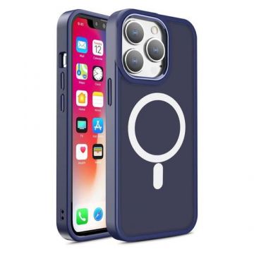 Carcasa Armored Magnetic MagSafe compatibila cu iPhone 14 Pro, Albastru
