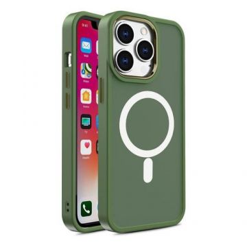 Carcasa Armored Magnetic MagSafe compatibila cu iPhone 14 Pro Max, Verde