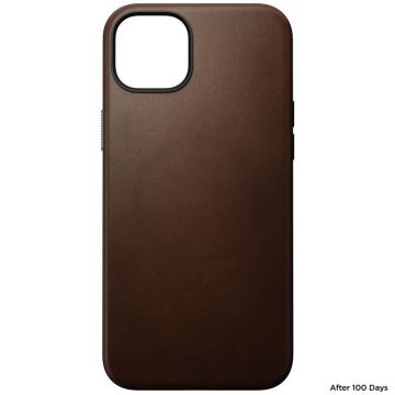 Carcasa din piele naturala NOMAD Modern Leather MagSafe compatibila cu iPhone 15 Plus Brown