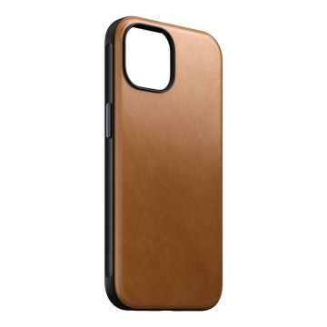 Carcasa din piele naturala NOMAD Modern Leather MagSafe compatibila cu iPhone 15 Tan