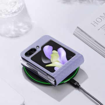Carcasa DuxDucis Bril Leather compatibila cu Samsung Galaxy Z Flip 5 Purple