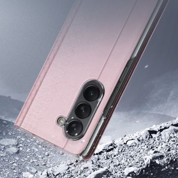 Carcasa DuxDucis Bril Leather compatibila cu Samsung Galaxy Z Fold 5 Pink