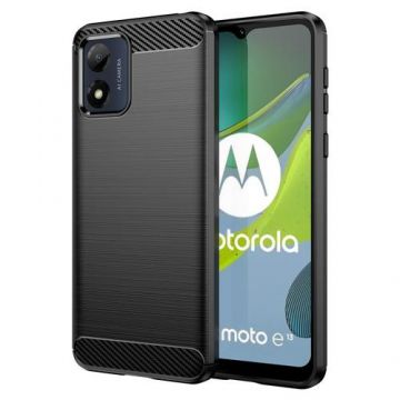 Carcasa Flexible Carbon compatibila cu Motorola Moto E13, Negru Carcasa Flexible Carbon compatibila cu Motorola Moto E13, Negru