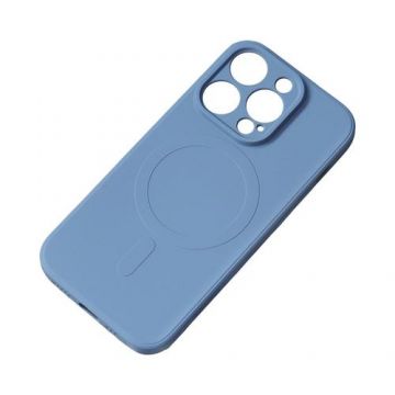 Carcasa Silicone Case MagSafe compatibila cu iPhone 15 Pro Max, Albastru