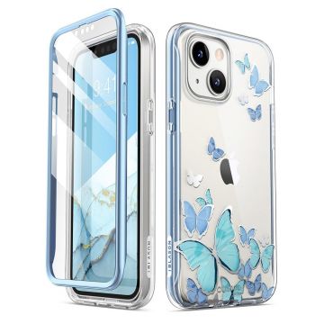 Carcasa stylish Supcase Cosmo compatibila cu iPhone 14 Plus, Protectie display, Blue Fly