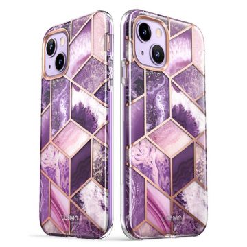 Carcasa stylish Supcase Cosmo compatibila cu iPhone 14 Plus, Protectie display, Marble Purple