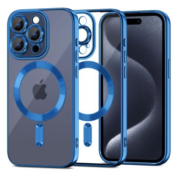 Carcasa TECH-PROTECT MAGSHINE MagSafe compatibila cu iPhone 15 Pro Max Navy Blue