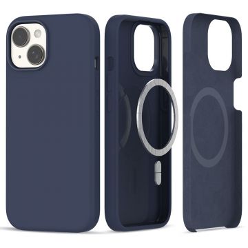 Carcasa TECH-PROTECT Silicone MagSafe compatibila cu iPhone 15 Navy Blue
