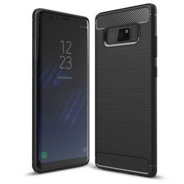 Husa Carbon compatibila Samsung Galaxy Note 8, Protect Anti-Soc, Negru