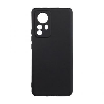 Husa de protectie Spacer pentru Xiaomi 12 Pro, material flexibil silicon si interior cu microfibrax, Negru